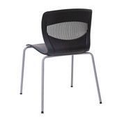 HERCULES Series Commercial Grade 770 lb. Capacity Ergonomic Stack Chair with Lumbar Support and Silver Steel Frame - Black, RUT-NC618-BK-GG