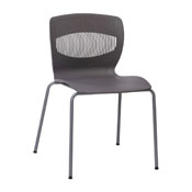 HERCULES Series Commercial Grade 770 lb. Capacity Ergonomic Stack Chair with Lumbar Support and Silver Steel Frame - Gray, RUT-NC618-GY-GG