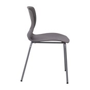 HERCULES Series Commercial Grade 770 lb. Capacity Ergonomic Stack Chair with Lumbar Support and Silver Steel Frame - Gray, RUT-NC618-GY-GG
