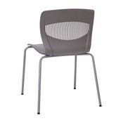HERCULES Series Commercial Grade 770 lb. Capacity Ergonomic Stack Chair with Lumbar Support and Silver Steel Frame - Gray, RUT-NC618-GY-GG