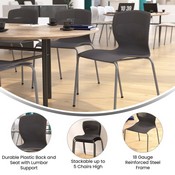 HERCULES Series Commercial Grade 770 lb. Capacity Ergonomic Stack Chair with Lumbar Support and Silver Steel Frame - Gray, RUT-NC618-GY-GG