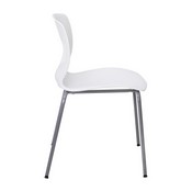 HERCULES Series Commercial Grade 770 lb. Capacity Ergonomic Stack Chair with Lumbar Support and Silver Steel Frame - White, RUT-NC618-WH-GG