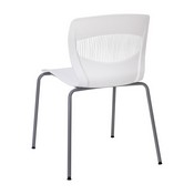 HERCULES Series Commercial Grade 770 lb. Capacity Ergonomic Stack Chair with Lumbar Support and Silver Steel Frame - White, RUT-NC618-WH-GG