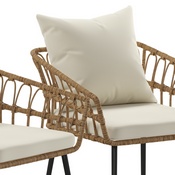 Evin Set of 2 Boho Indoor/Outdoor Rope Rattan Wicker Patio Chairs with Cream All-Weather Cushions, Natural, SB-1960-CH-CREAM-GG