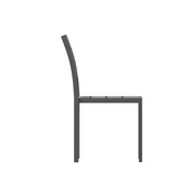 Finch Commercial Grade Armless Patio Chair, Stackable Side Chair with Faux Teak Poly Slats and Metal Frame, Gray/Gray, SB-CA108-GRY-GG