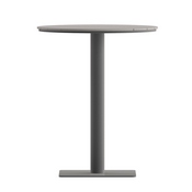 Finch Commercial Grade Round 24" Table with Faux Teak Poly Slats and Steel Frame, Gray/Gray, SB-TB106-GRY-GG