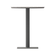 Finch Commercial Grade Round 24" Table with Faux Teak Poly Slats and Steel Frame, Gray/Gray, SB-TB106-GRY-GG