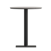 Finch Commercial Grade Round 24" Table with Faux Teak Poly Slats and Steel Frame, Gray/Gray, SB-TB106-GRY-GG