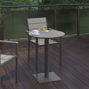 Finch Commercial Grade Round 24" Table with Faux Teak Poly Slats and Steel Frame, Gray/Gray, SB-TB106-GRY-GG