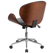 Mid-Back Walnut Wood Conference Office Chair in Black LeatherSoft, SD-SDM-2240-5-BK-GG