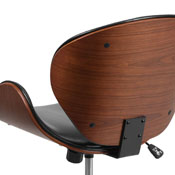 Mid-Back Walnut Wood Conference Office Chair in Black LeatherSoft, SD-SDM-2240-5-BK-GG
