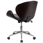 Mid-Back Mahogany Wood Conference Office Chair in Black LeatherSoft, SD-SDM-2240-5-MAH-BK-GG