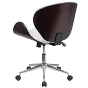 Mid-Back Mahogany Wood Conference Office Chair in White LeatherSoft, SD-SDM-2240-5-MAH-WH-GG