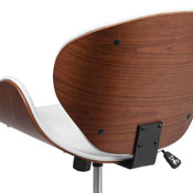 Mid-Back Walnut Wood Conference Office Chair in White LeatherSoft, SD-SDM-2240-5-WH-GG