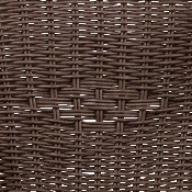 Cadiz Series Dark Brown Rattan Restaurant Patio Chair with Red Bamboo-Aluminum Frame, SDA-AD632009D-2-GG