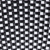 Bordeaux Indoor/Outdoor Commercial French Bistro Stacking Chair, Black and White PE Rattan Back and Seat, Bamboo Print Aluminum Frame in Natural, SDA-AD642001-BKWH-NAT-GG