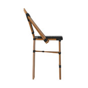 Bordeaux Stackable Indoor/Outdoor French Bistro 26" High Counter Height Stool, Commercial Grade, Black/White and Bamboo Finish, SDA-AD642001-CS-BKWH-NAT-GG