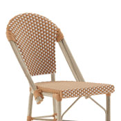 Lourdes Stackable Indoor/Outdoor French Bistro 30" High Barstool, Commercial Grade, Natural/White and Light Natural Finish, SDA-AD642001-F-BS-NATWH-LTNAT-GG