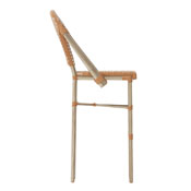 Lourdes Stackable Indoor/Outdoor French Bistro 30" High Barstool, Commercial Grade, Natural/White and Light Natural Finish, SDA-AD642001-F-BS-NATWH-LTNAT-GG