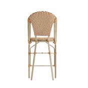Lourdes Stackable Indoor/Outdoor French Bistro 26" High Counter Height Stool, Commercial Grade, Natural/White and Light Natural Finish, SDA-AD642001-F-CS-NATWH-LTNAT-GG