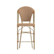 Lourdes Stackable Indoor/Outdoor French Bistro 26" High Counter Height Stool, Commercial Grade, Natural/White and Light Natural Finish, SDA-AD642001-F-CS-NATWH-LTNAT-GG