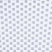 Lourdes Indoor/Outdoor Commercial French Bistro Stacking Chair, White and Gray PE Rattan Back and Seat, Bamboo Print Aluminum Frame in Natural, SDA-AD642001-F-WHGY-NAT-GG