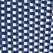 Bordeaux Indoor/Outdoor Commercial French Bistro Stacking Chair, Navy and White PE Rattan Back and Seat, Bamboo Print Aluminum Frame in Natural, SDA-AD642001-NVYWH-NAT-GG