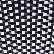 Lourdes Indoor/Outdoor Commercial Thonet French Bistro Stacking Chair with Arms, Black and White PE Rattan and Bamboo Print Aluminum Frame, SDA-AD642002A-BKWH-NAT-GG