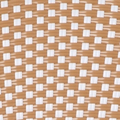 Lourdes Indoor/Outdoor Commercial Thonet French Bistro Stacking Chair with Arms, Natural/White PE Rattan and Bamboo Print Aluminum Frame in Lt Natural, SDA-AD642002A-NATWH-LTNAT-GG