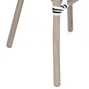 Marseille Indoor/Outdoor Commercial Thonet French Bistro Stacking Chair with Arms, Black/White Textilene and Bamboo Print Aluminum Frame in Natural, SDA-AD642002A-TXT-BLKWH-LTNAT-GG