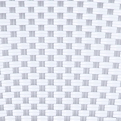 Lourdes Indoor/Outdoor Commercial Thonet French Bistro Stacking Chair with Arms, White and Gray PE Rattan and Bamboo Print Aluminum Frame in Natural, SDA-AD642002A-WHGY-NAT-GG