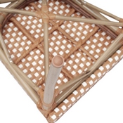 Lourdes Indoor/Outdoor Commercial Thonet French Bistro Stacking Chair, Natural/White PE Rattan and Bamboo Print Aluminum Frame in Light Natural, SDA-AD642002S-NATWH-LTNAT-GG