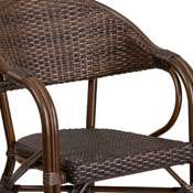 Milano Series Cocoa Rattan Restaurant Patio Chair with Bamboo-Aluminum Frame, SDA-AD642003R-1-GG
