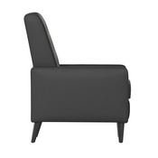 Ezra Mid-Century Modern LeatherSoft Upholstered Button Tufted Pushback Recliner in Black for Residential & Commercial Use, SG-SX-80415N-BK-GG