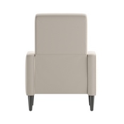 Ezra Mid-Century Modern LeatherSoft Upholstered Button Tufted Pushback Recliner in Cream for Residential & Commercial Use, SG-SX-80415N-CRM-GG