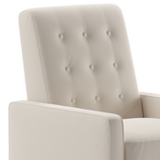 Ezra Mid-Century Modern LeatherSoft Upholstered Button Tufted Pushback Recliner in Cream for Residential & Commercial Use, SG-SX-80415N-CRM-GG