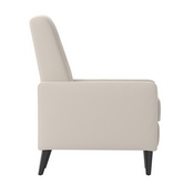 Ezra Mid-Century Modern LeatherSoft Upholstered Button Tufted Pushback Recliner in Cream for Residential & Commercial Use, SG-SX-80415N-CRM-GG