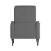 Ezra Mid-Century Modern LeatherSoft Upholstered Button Tufted Pushback Recliner in Light Gray for Residential & Commercial Use, SG-SX-80415N-LGY-GG
