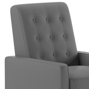 Ezra Mid-Century Modern LeatherSoft Upholstered Button Tufted Pushback Recliner in Light Gray for Residential & Commercial Use, SG-SX-80415N-LGY-GG