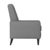 Ezra Mid-Century Modern LeatherSoft Upholstered Button Tufted Pushback Recliner in Light Gray for Residential & Commercial Use, SG-SX-80415N-LGY-GG