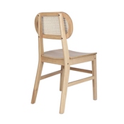 Jacob Set of 2 Commercial Cane Rattan Dining and Event Chairs with Solid Wood Frame and Seat, Natural, SK-220902-NAT-GG