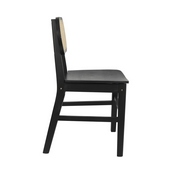 Jacob Set of 2 Commercial Cane Rattan Dining and Event Chairs with Solid Wood Frame and Seat, Natural/Black, SK-220902-NATBLK-GG