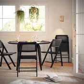 Galene Set of 2 Cane Rattan Folding Chairs with Solid Wood Frame and Seat and Ventilated Back, Perfect for Events or Additional Seating, Natural/Black, SK-220905-BLK-GG