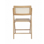 Galene Set of 2 Cane Rattan Folding Chairs with Solid Wood Frame and Seat and Ventilated Back, Perfect for Events or Additional Seating, Natural, SK-220905-NAT-GG