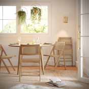 Galene Set of 2 Cane Rattan Folding Chairs with Solid Wood Frame and Seat and Ventilated Back, Perfect for Events or Additional Seating, Natural, SK-220905-NAT-GG