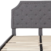 Brighton Queen Size Tufted Upholstered Platform Bed in Light Gray Fabric, SL-BK4-Q-LG-GG