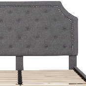 Brighton Queen Size Tufted Upholstered Platform Bed in Light Gray Fabric, SL-BK4-Q-LG-GG