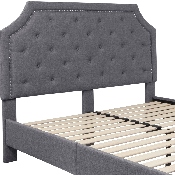Brighton Queen Size Tufted Upholstered Platform Bed in Light Gray Fabric, SL-BK4-Q-LG-GG