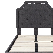 Brighton Twin Size Tufted Upholstered Platform Bed in Dark Gray Fabric, SL-BK4-T-DG-GG