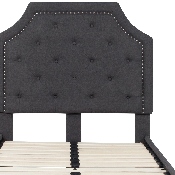 Brighton Twin Size Tufted Upholstered Platform Bed in Dark Gray Fabric, SL-BK4-T-DG-GG